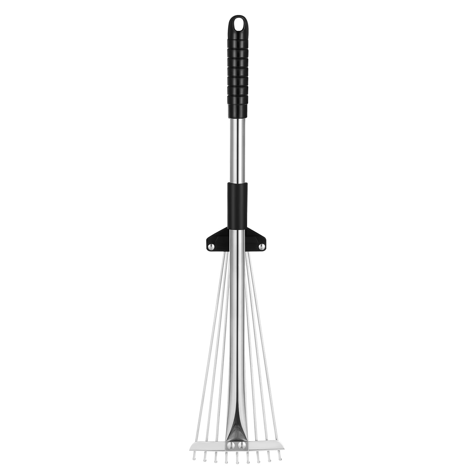 TOYANDONA Telescopic Metal Rake Adjustable Retractable Leaves Rake Gardening Tool for Lawn Yard