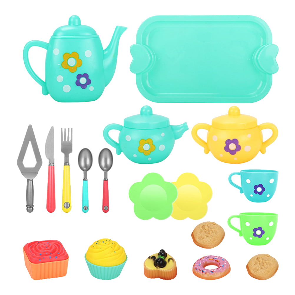 1 Set of Kid Pretend Toys Simulation Tea Pot Tea Cup Pretend Tea Pot Set