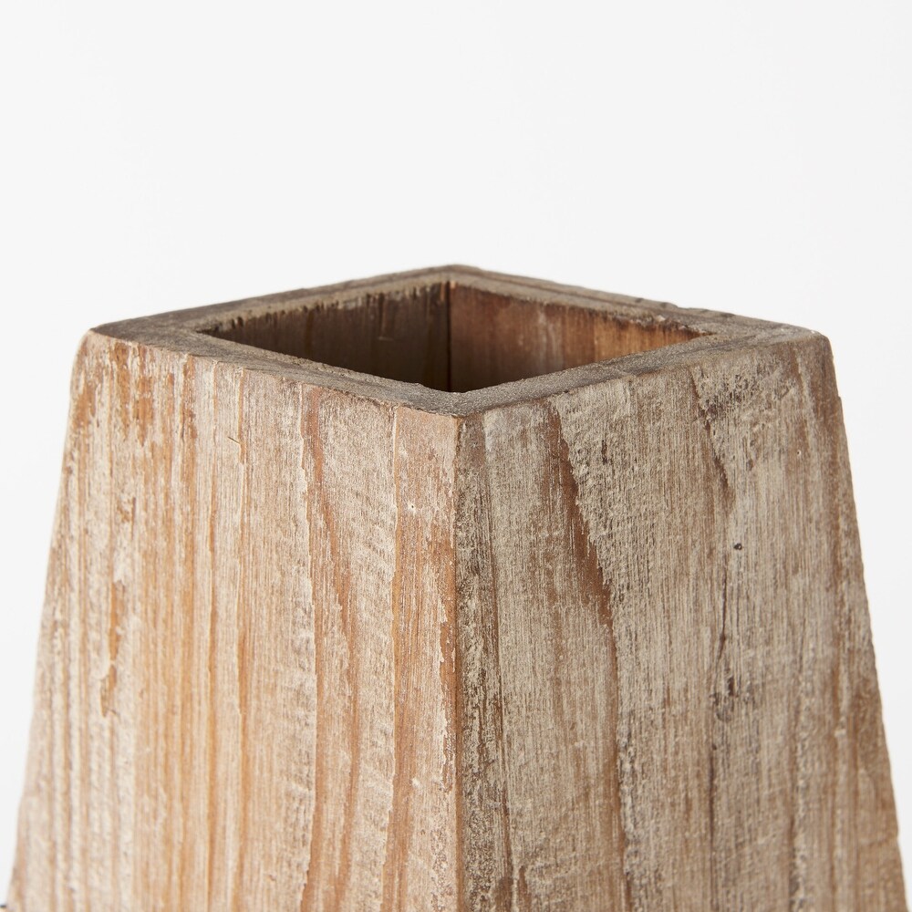 en II Natural Brown Wood Vase (15.3\