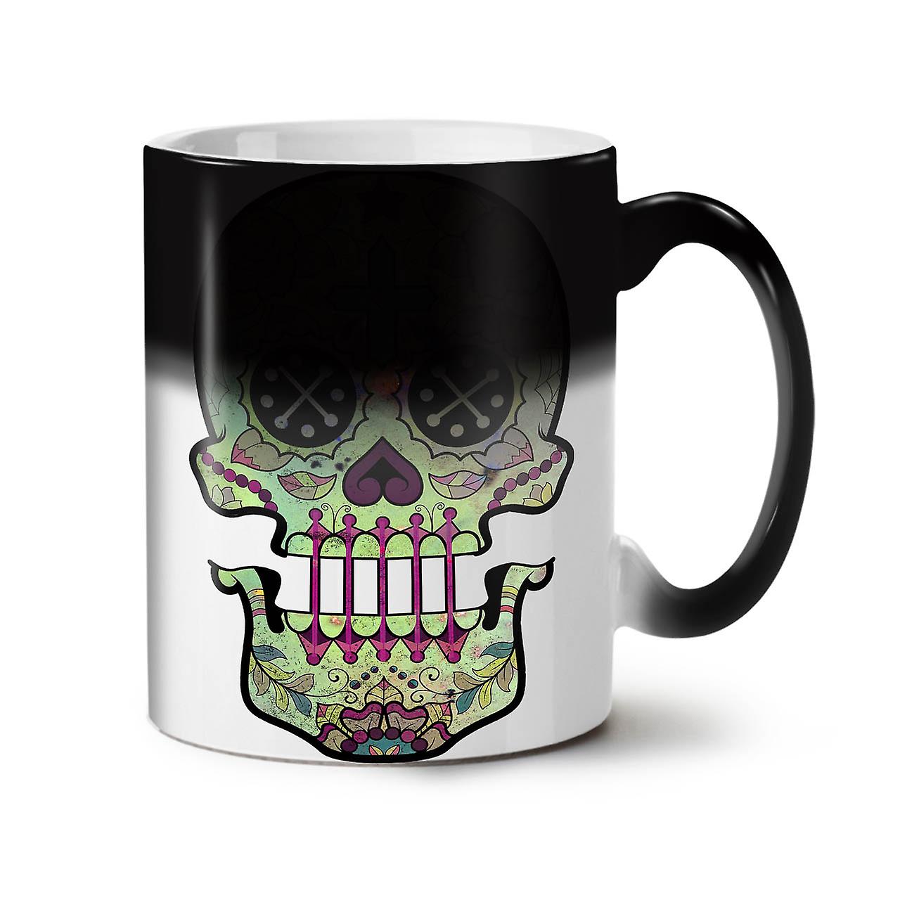 Skull Artsy Symbols NEW Black Colour Changing Tea Coffee Ceramic Mug 11 oz | Wellcoda