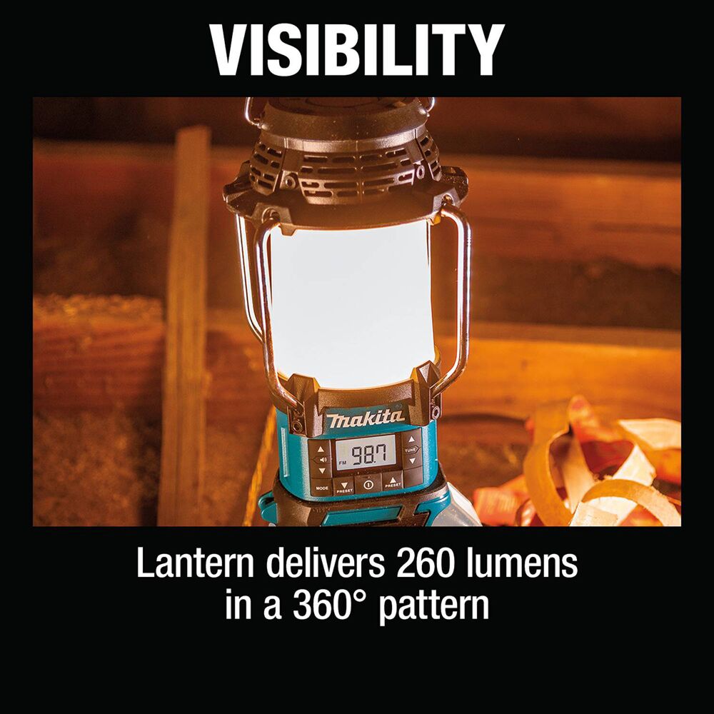 Makita XRM12 18V LXT Lithium‑Ion Cordless Lantern with Radio