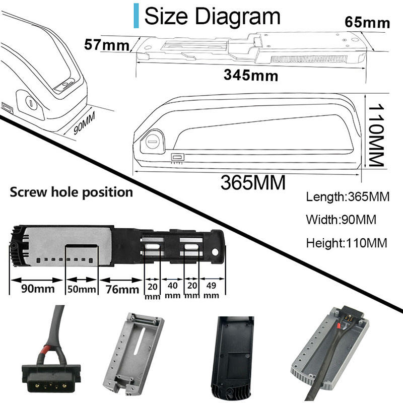 Down tube Hailong frame ebike power cycling 18650 lithium ion 36v 20ah electric bike battery for e bicycle