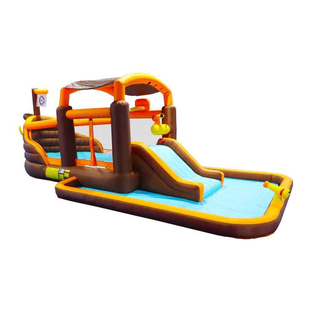 Siavonce Inflatable Big Bounce House Playground Backyard Slide Water Park Bouncer with Cruise ship Pool  Basketball  Blower DJ-ZX-W167789960