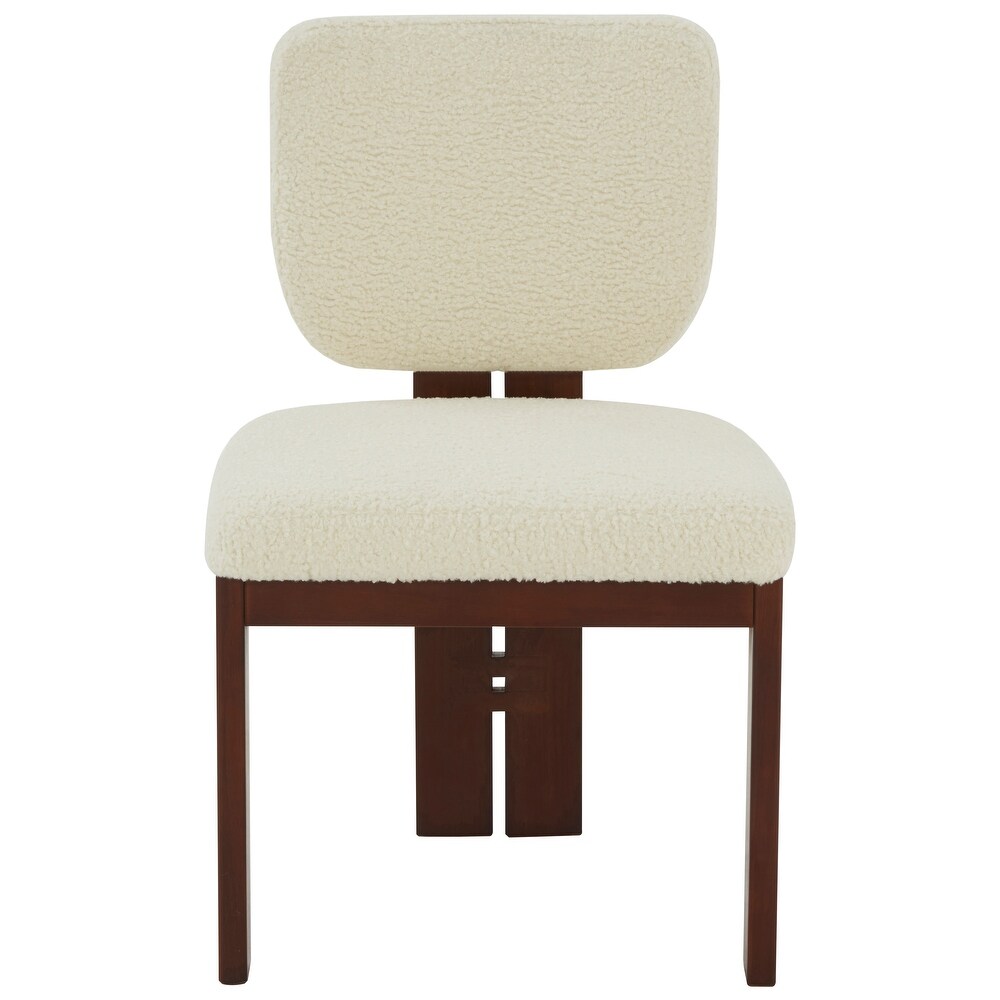 SAFAVIEH Couture Kat Faux Shearling Dining Chair   16 in. W x 20 in. D x 32 in. H