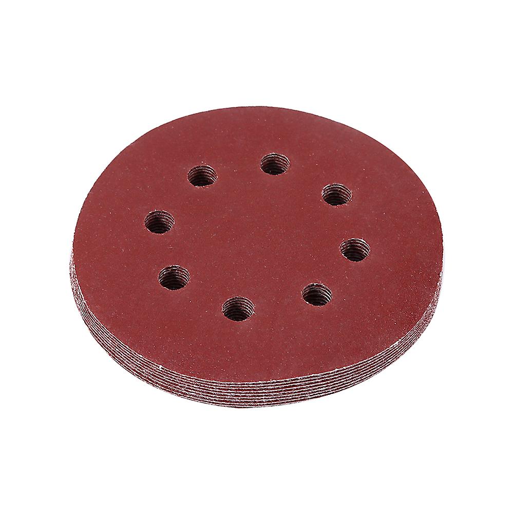 125mm Grinding Pads Red Sanding Discs 8 Hole Grit Sand Papers(180#)