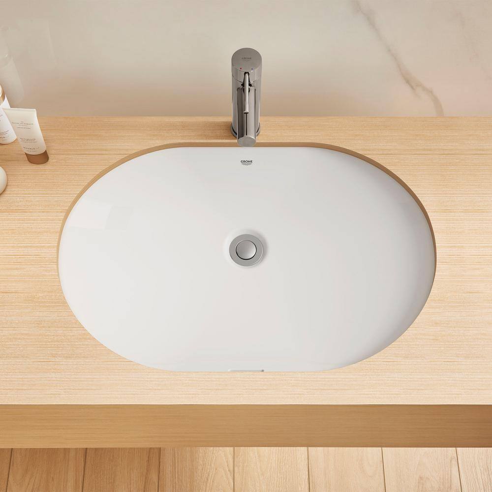 GROHE Essence 24 in. Undermount Bathroom Sink in Alpine White 39673000