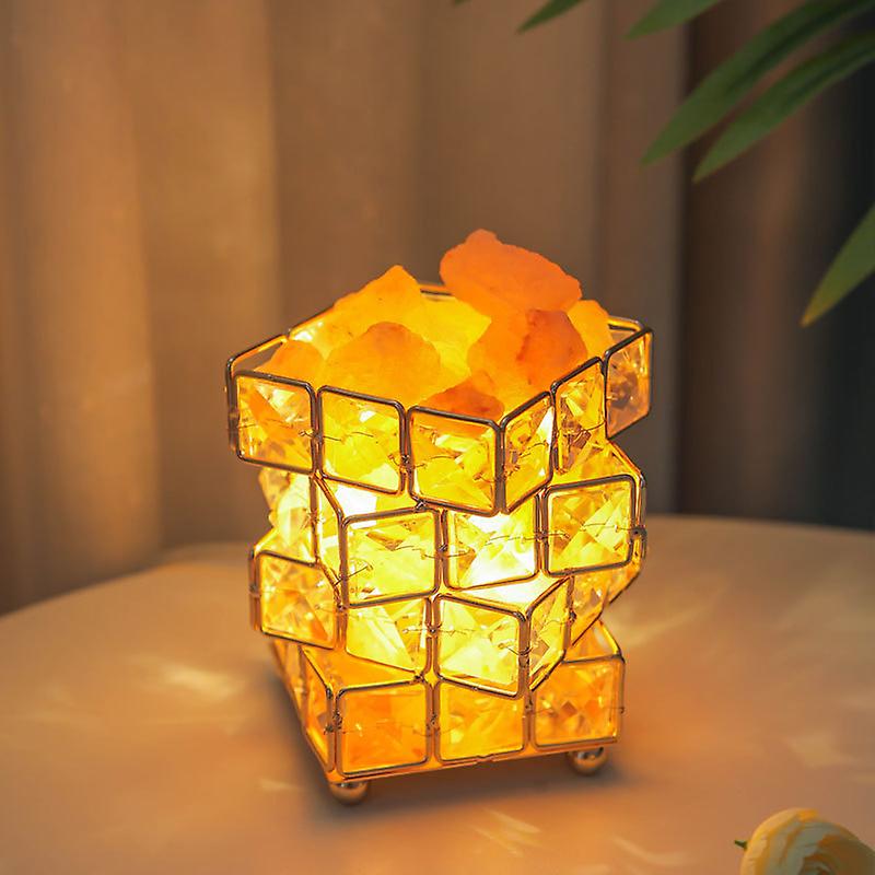 Cube Four Layer Crystal Table Lamp Creative Decoration Night Light For Bedroom Bar Atmosphere Led Light Usb Charge