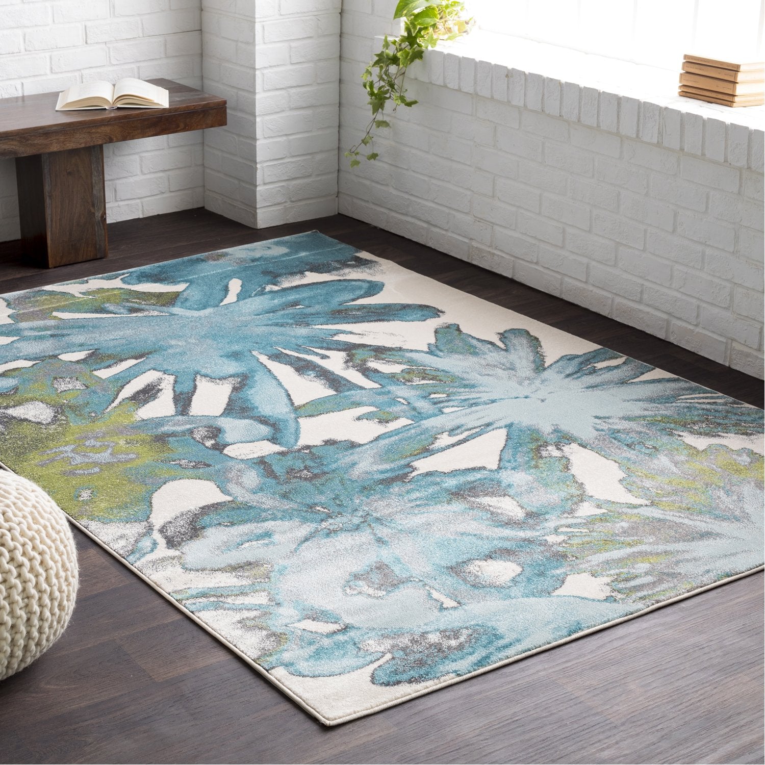 Aberdine Rug in Aqua & Teal