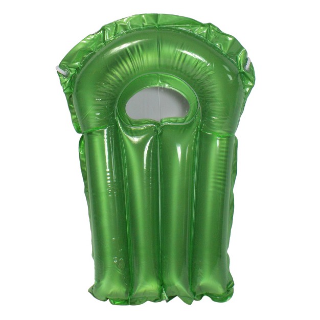 Swim Central 30 inch Inflatable Transparent Green With Metallic Silver Surf Rider Pool Float