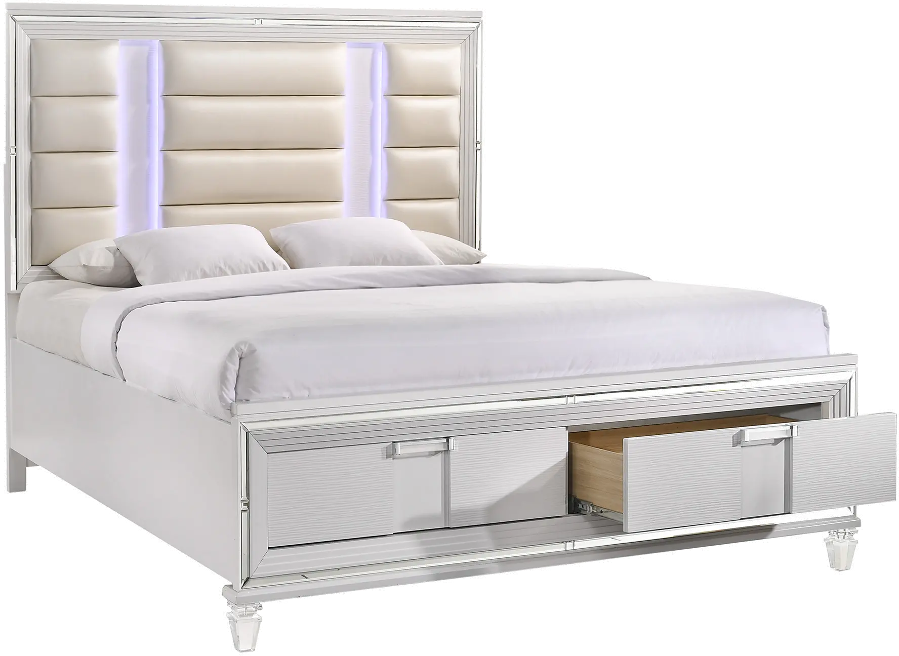 Posh White King Storage Bed