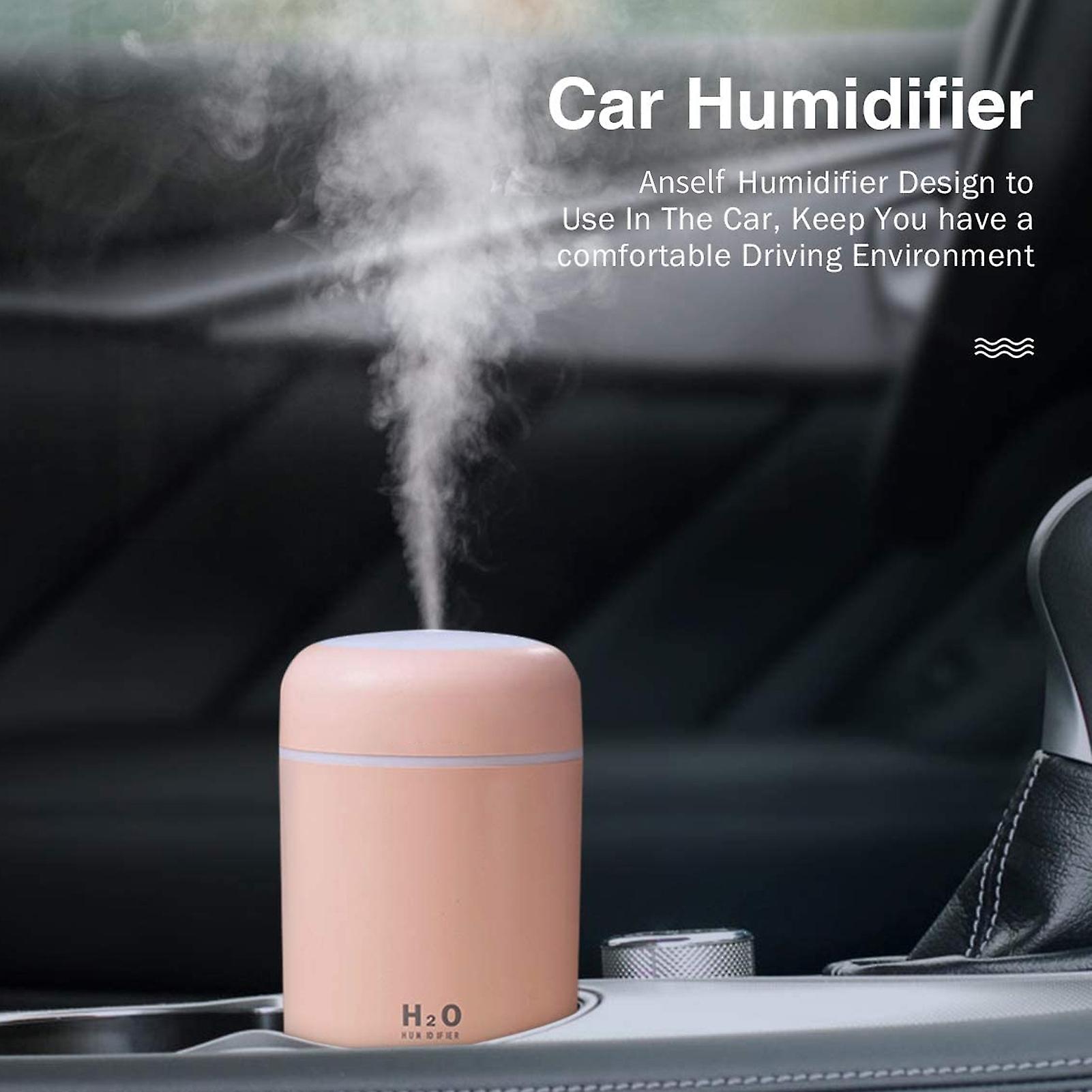 White 300ml Car Mist Humidifier Portable Colorful Night Light Quiet Auto-shut Off 2 Mist Modes Humidifier Cool Desktop Usb Powered Humidifier For Home