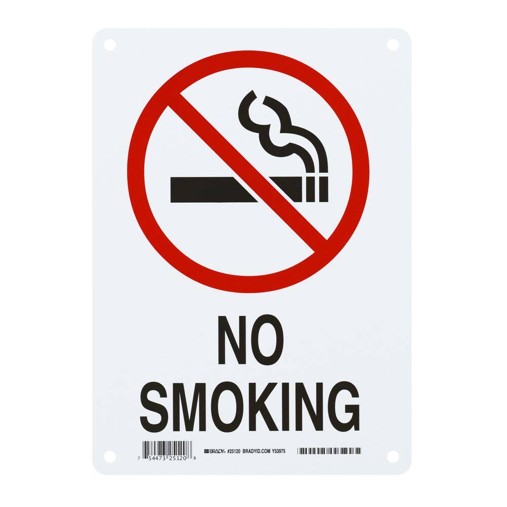 Brady 14 in. x 10 in. Plastic No Smoking Safety Sign 25120