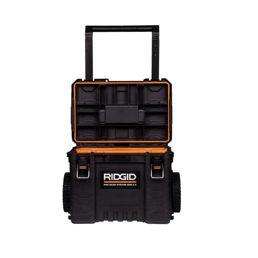 RIDGID 254065 2.0 Pro Gear System 25 in. All Terrain Rolling Tool Cart and Organizer Tool Box