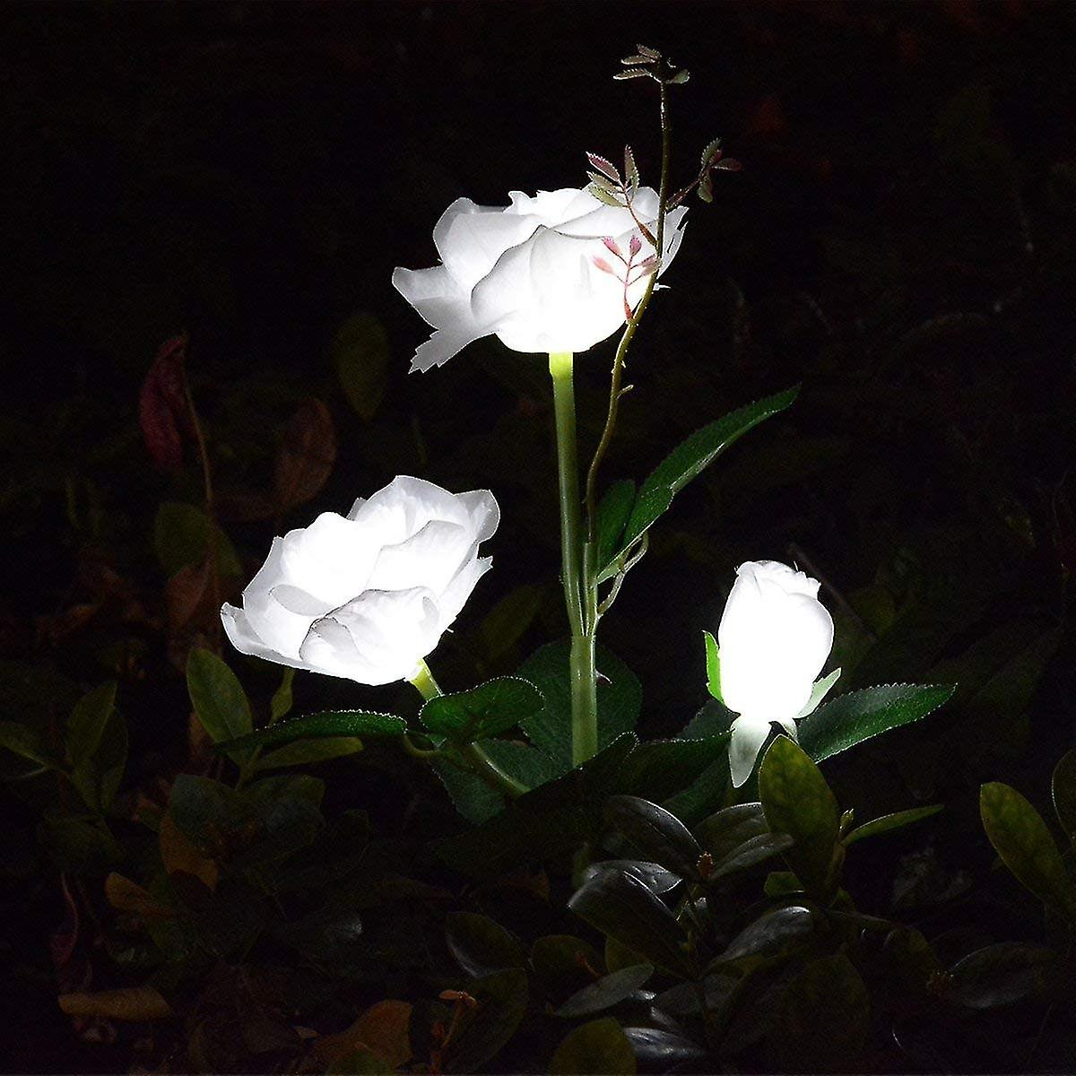 Solar Garden Lights， Outdoor Artificial Rose Flower Landscape Lighting For Garden Decoration