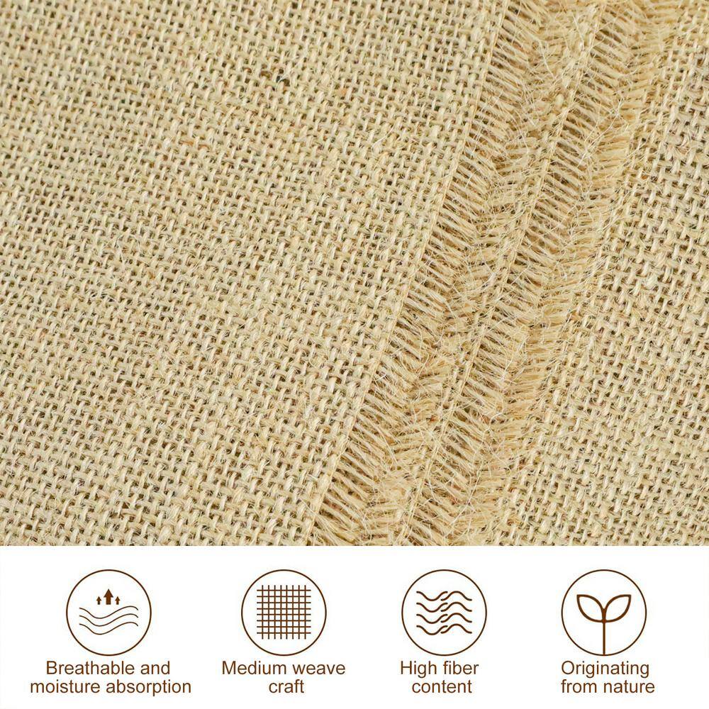 Agfabric 12 in. x 150 ft. Gardening Burlap Roll - Natural Burlap Fabric for Weed Barrier Tree Wrap Burlap Rustic Party Decor NJTR12050N1R