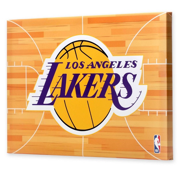 Nba Los Angeles Lakers Court Canvas Wall Sign