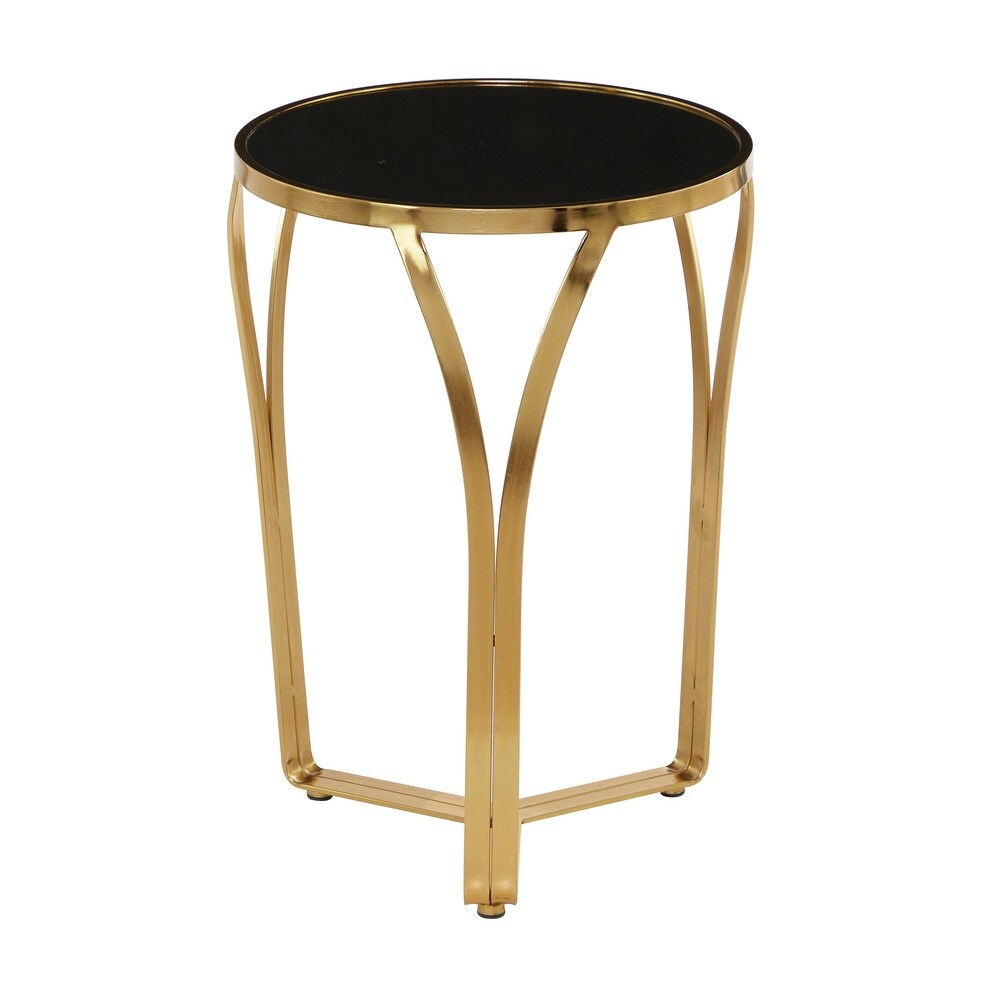 Gold Metal Contemporary Accent Table   16 x 16 x 23