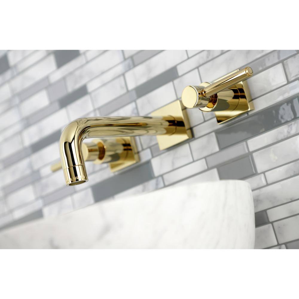 Kingston Brass Concord 2-Handle Wall-Mount Bathroom Faucets in Polished Brass HKS6122DL