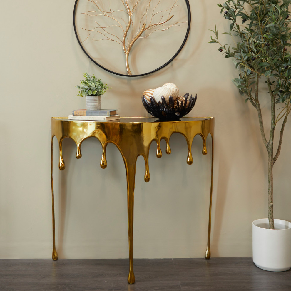 Contemporary Gold Aluminum Console Table 563207   Contemporary   Console Tables   by Brimfield  ampMay  Houzz