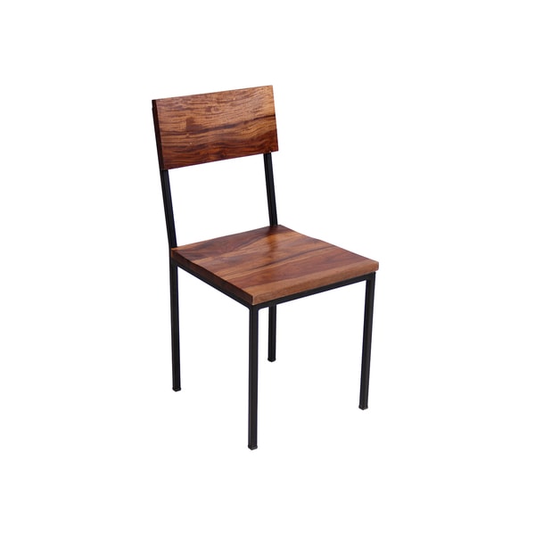 Handmade Seesham Wood and Metal Chair， Set of 2 (India)