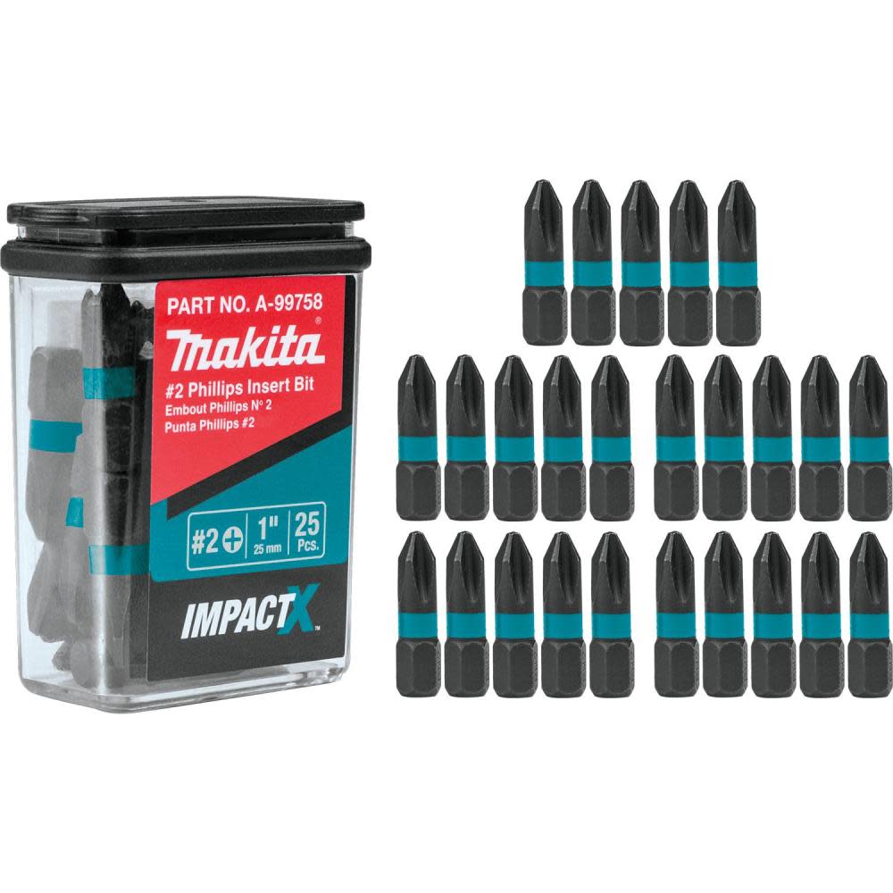 Makita Impact X #2 Phillips 1 Insert Bit 25/pk A-99758 from Makita