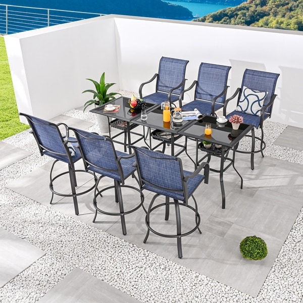 Patio Festival 9Piece Outdoor Bar Height Swivel Dining Set