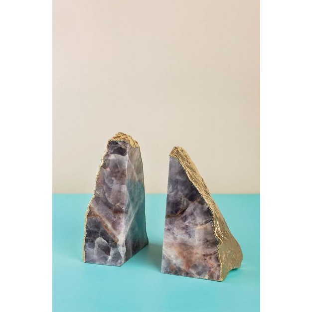 Gauri Kohli Dazzle Amethyst Bookends Set Of 2