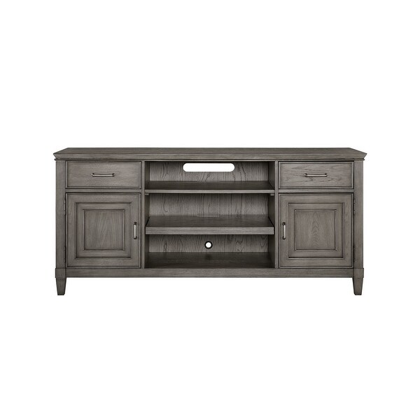 Eva 66 Inch TV Media Entertainment Center Console， Medium， 2 Door Stone Gray