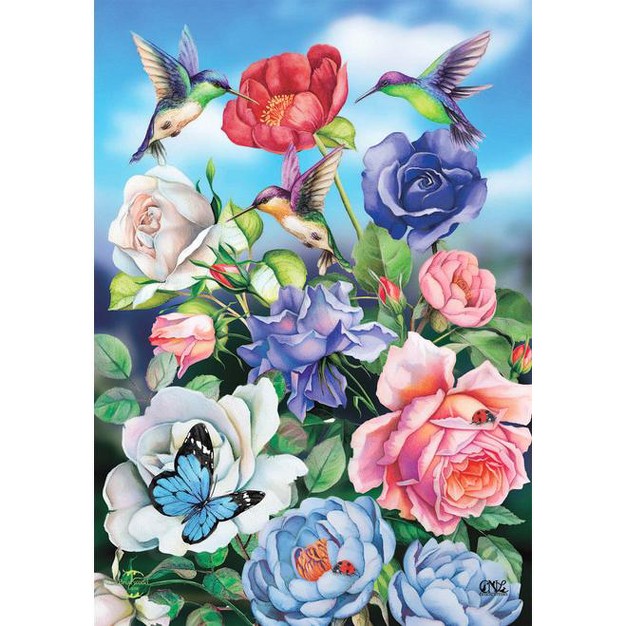 Briarwood Lane Hummingbird And Roses Spring Garden Flag Floral Bu