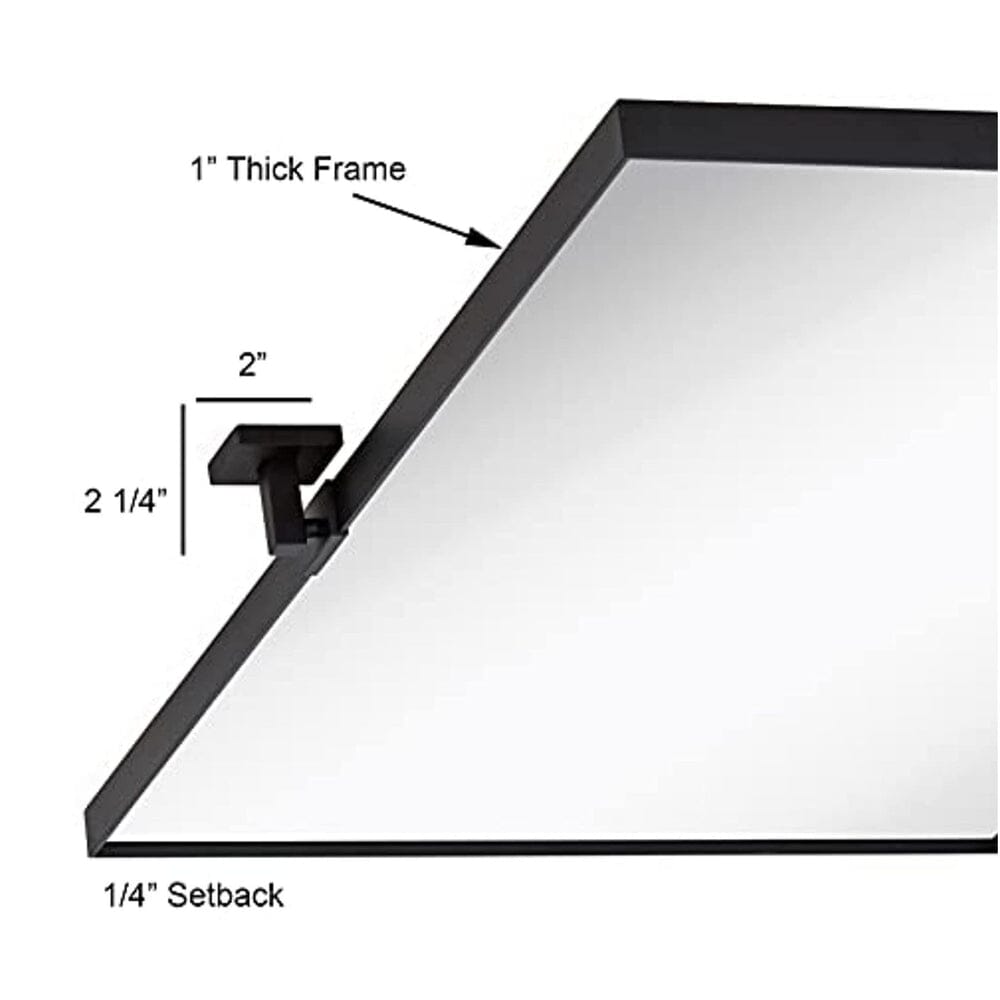 Black Metal Square Surrounded Pivot Mirror