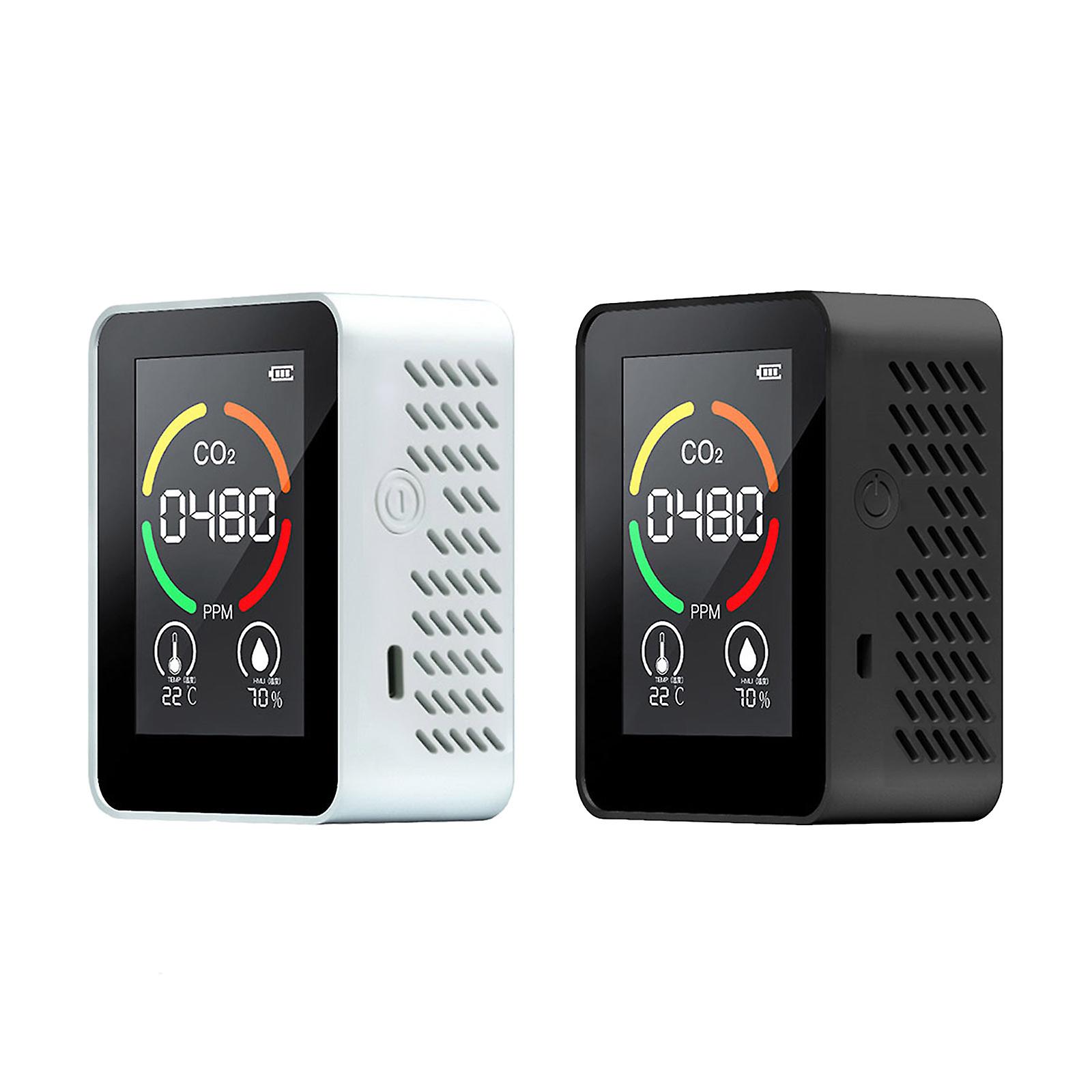 Air Quality Monitor Indoor Co2 Meter Carbon Dioxide Detector Temperature Humidity Meter With Led Digital Display and Lcd Screen Rechargeable Battery No.