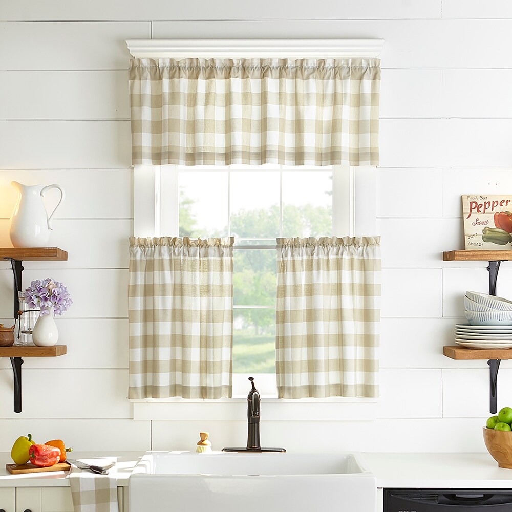 The Gray Barn Emily Gulch Buffalo Check Kitchen Curtain Valance   60\