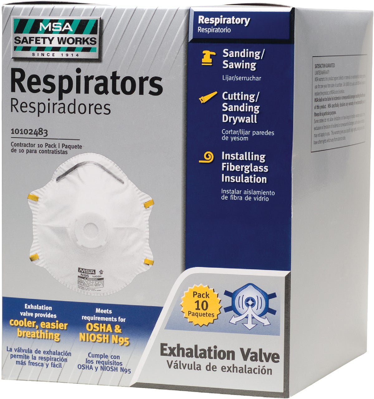 Safety Works Harmful Dust Respirator with Valve Disposable