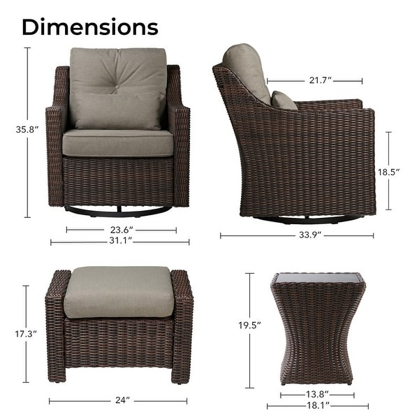 Murphy Outdoor Wicker Patio Furniture Swivel Glider Chair