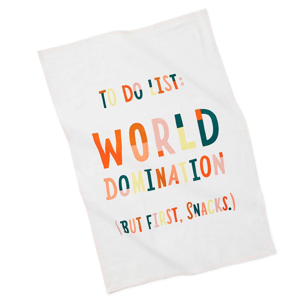 Hallmark  To Do List World Domination Tea Towel