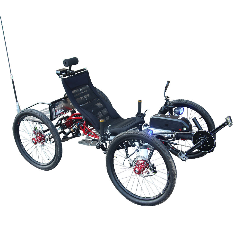 City Commuting  Wheel Drive 4x4 Four Wheeler Electric Recumbent Bike Exercise Commuting Cycle