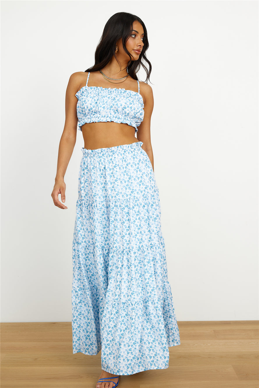 Pretty Dance Crop Top Blue