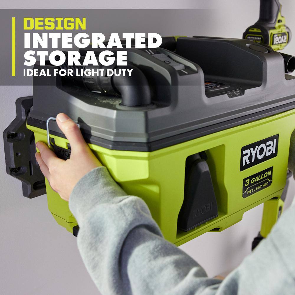 RYOBI ONE+ 18V LINK Cordless 3 Gal. WetDry Vacuum Kit with 4.0 Ah Battery and 18V Charger PCL734K