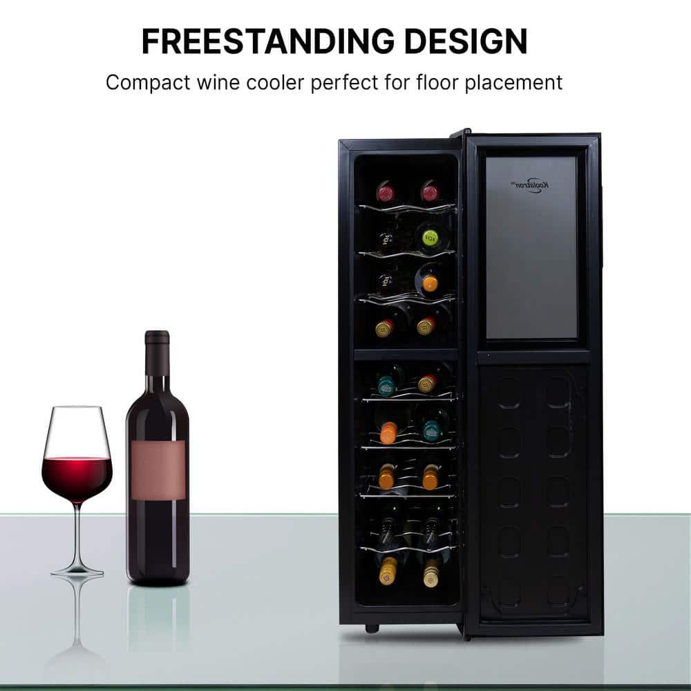 Koolatron Urban Series 18 Bottle Dual Zone Wine Cooler Black 19 cu ft