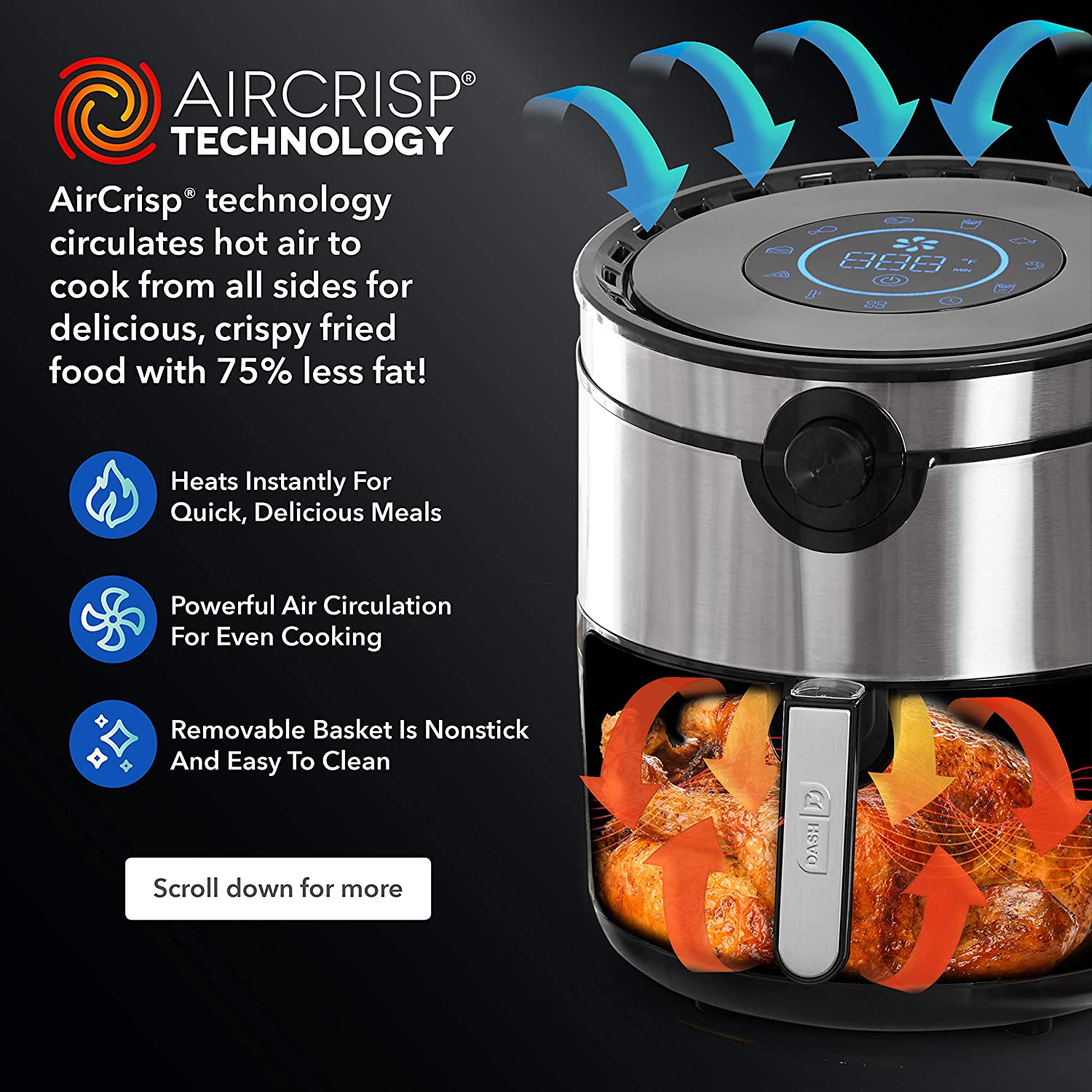 Dash AirCrisp 6-Quart Pro Digital Air Fryer