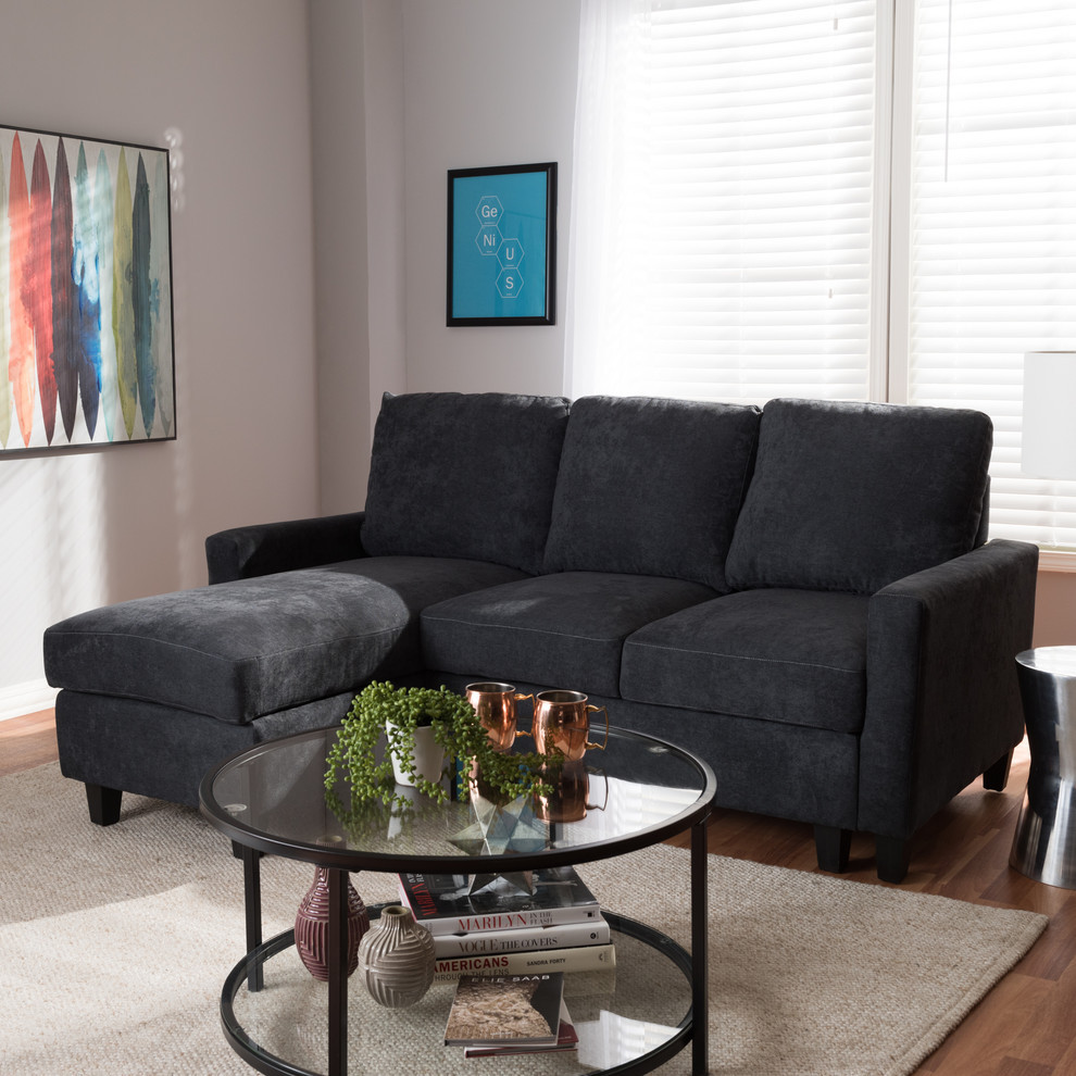 Grayson Reversible Sectional Sofa   Transitional   Sectional Sofas   by Baxton Studio  Houzz