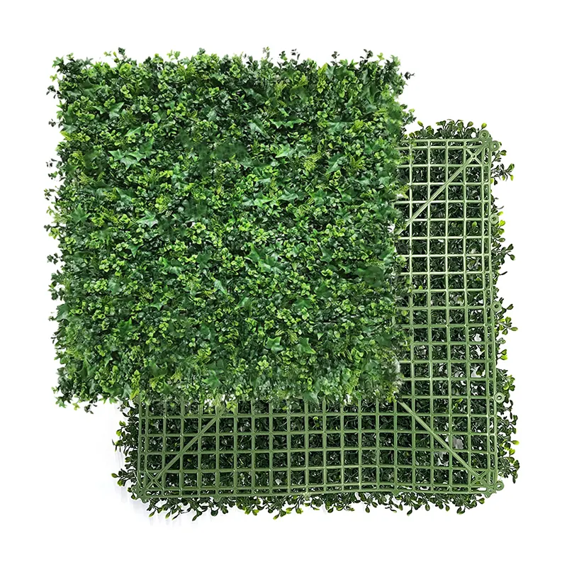 Vertical Garden Outdoor Decorative Boxwood Greenery Plastic Backdrop Panel Hanging Faux Artificial Green Plant Leaves Grass Wall