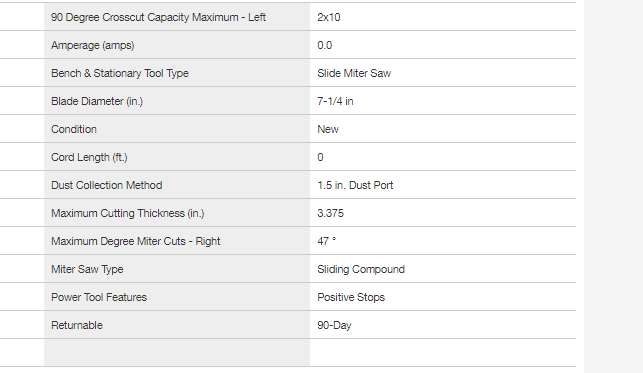 RYOBI PBT01B ONE+ 18V Cordless 7-1/4 in. Sliding Compound Miter Saw