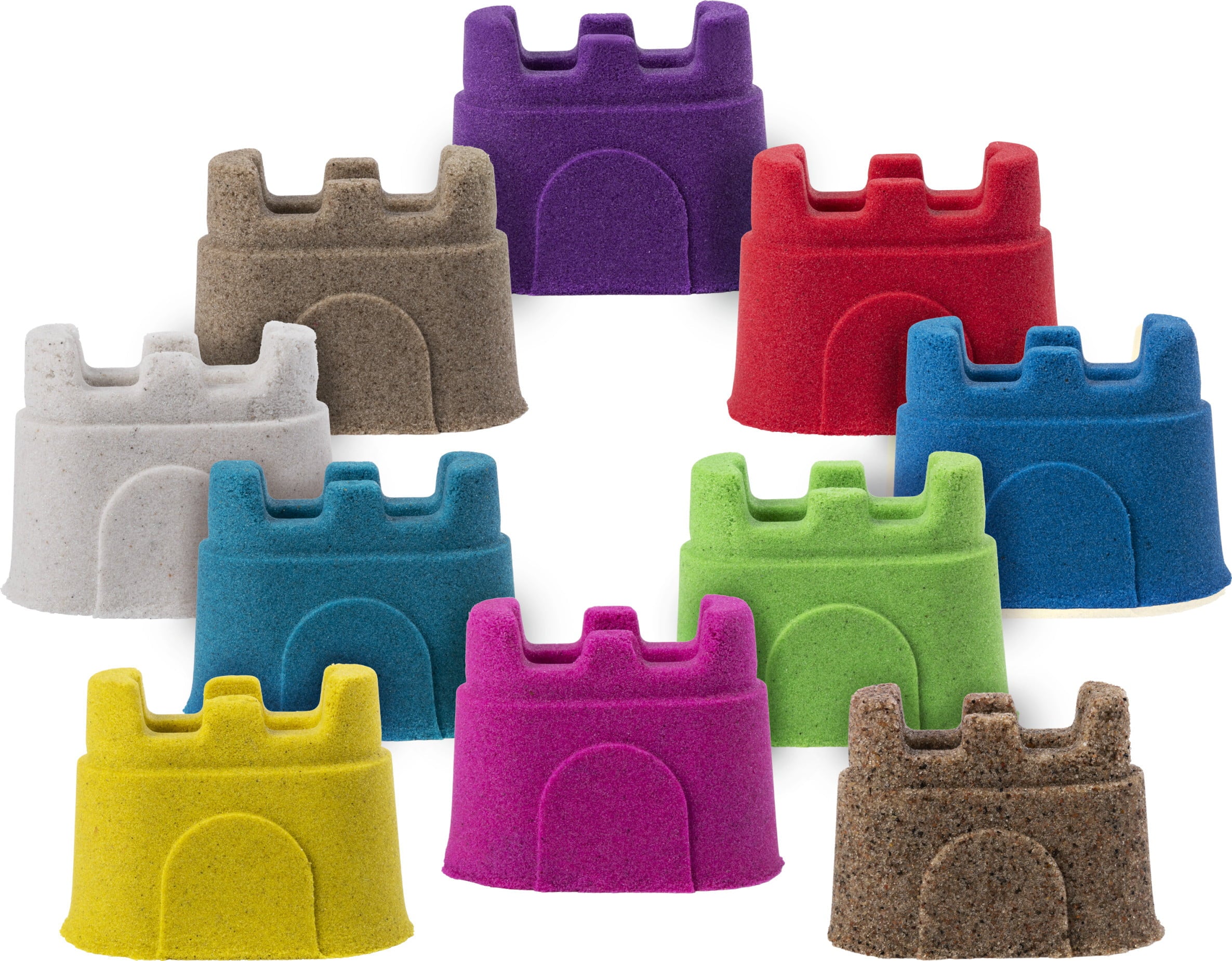 Kinetic Sand, Castle Containers 10-Color Pack Colored Sand Toys