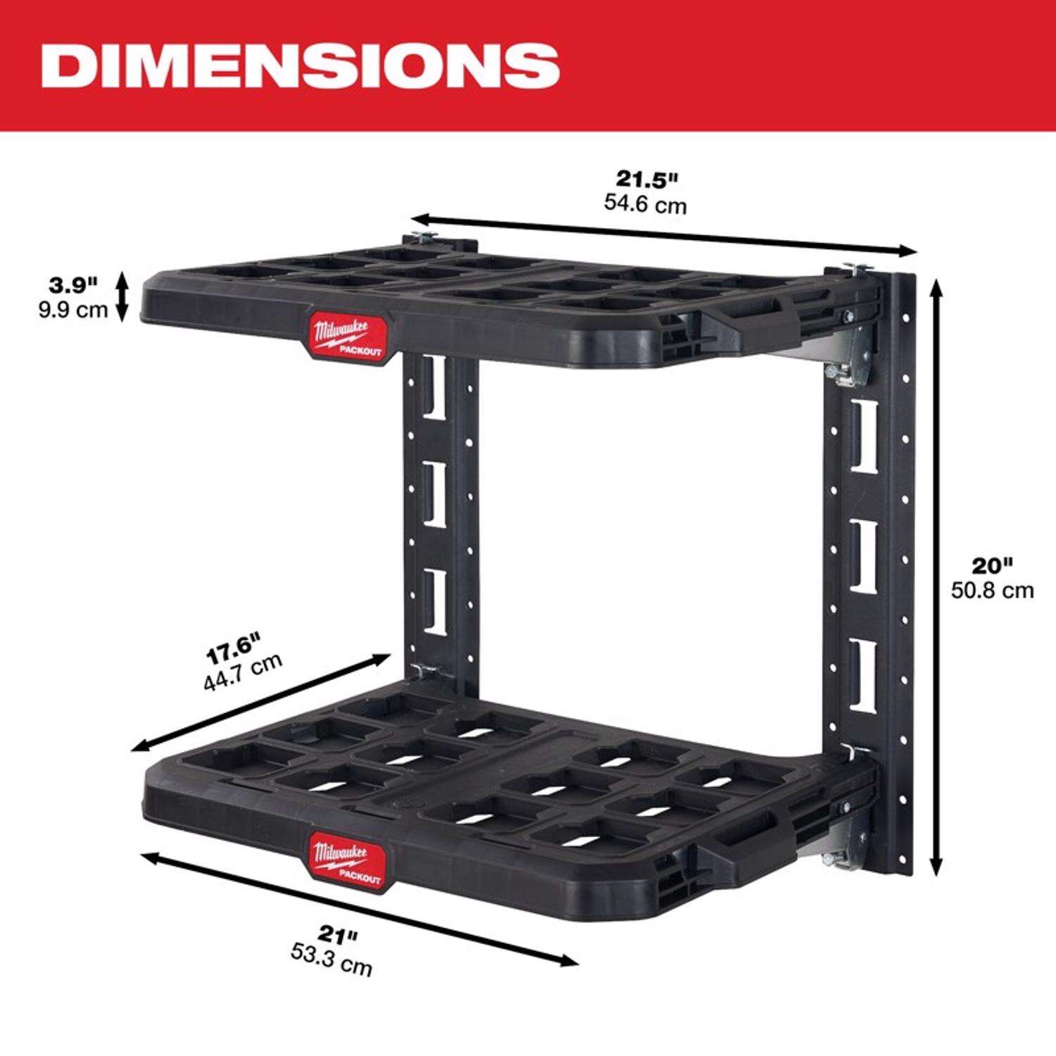 MW Packout 20 in. H X 21.5 in. W X 17.6 in. D Black Metal Shelf Kit