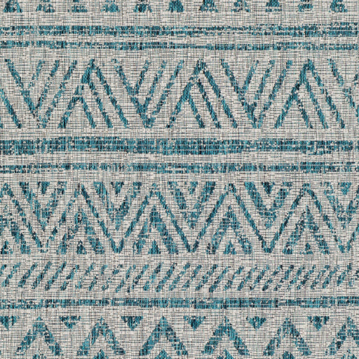 Eagean Traditional Indoor/Outdoor Aqua Rug