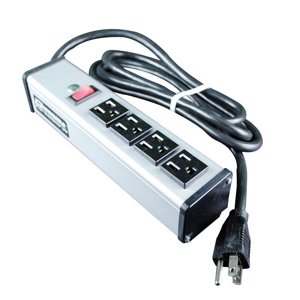 Legrand Wiremold 4-Outlet 15 Amp Compact Power Strip with Lighted OnOff Switch 15 ft. Cord UL104BD