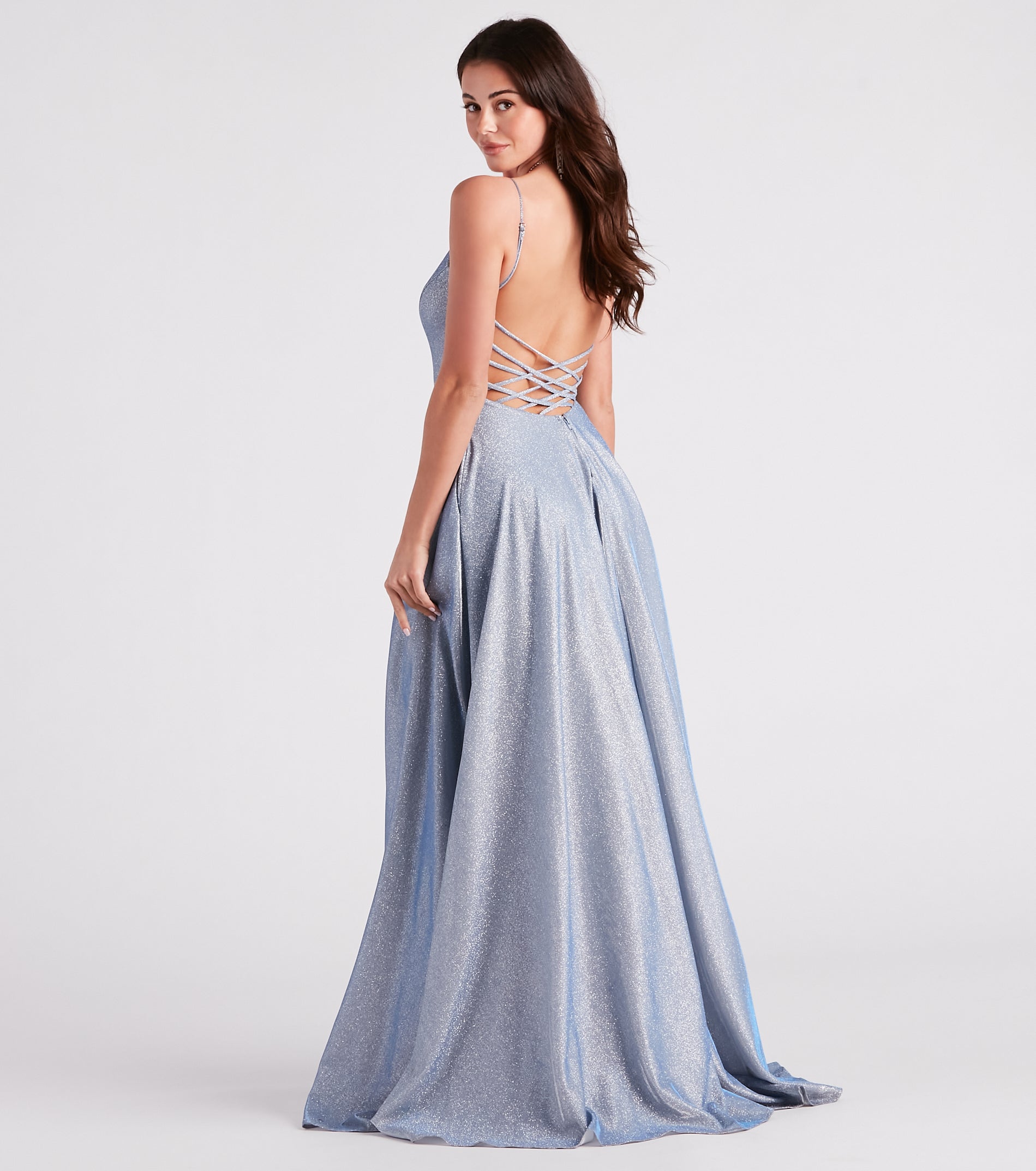 Sally Lattice Back A-Line Ball Gown