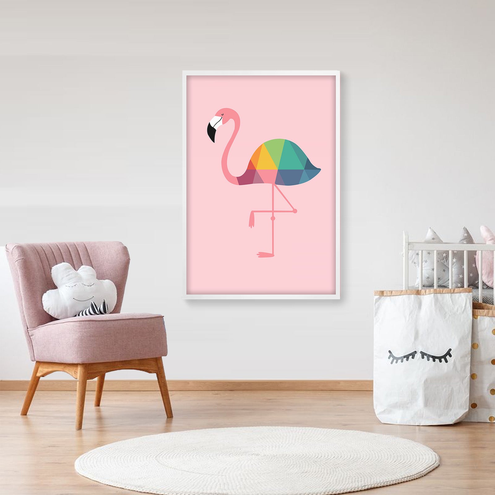 Colorful Flamingo Framed Graphic Art Print  Soapr0004