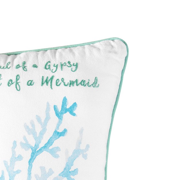 C amp f Home Mermaid Garden Soul Of A Gypsy Embroidered Pillow